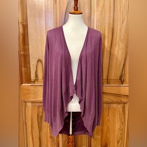 linQ - LA - Dusky Purple Hi-Low Duster, Slouchy Ripped/Woven Back, no size est L
